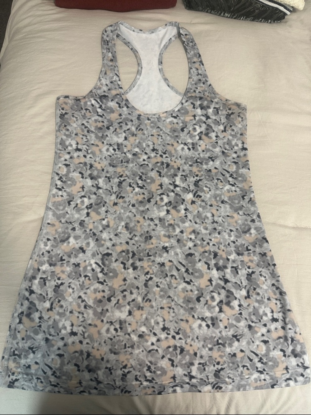 lululemon athletica Grey and Beige Patterned Racerback Tank